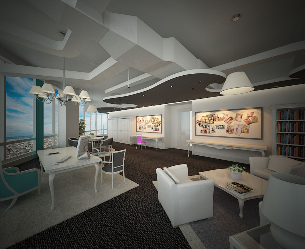 Burj Khalifa Level 129 – Lounge interior · design visual